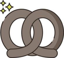A pretzel with two stars on it vector