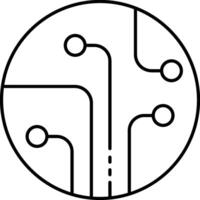 A black and white circle with a line of dots vector