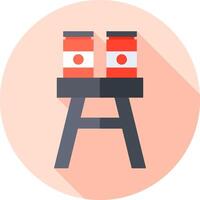 A red and white can of beans on a stool vector