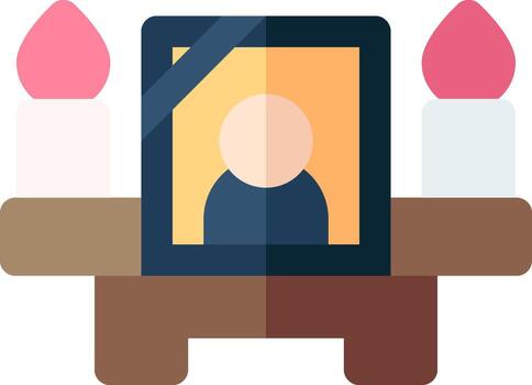 un tableta con un persona sentado en frente de un mesa con velas vector