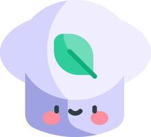 A cartoon chef hat with a leaf on it vector