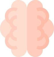 A pink brain with two sides vector