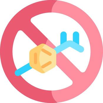 A no dice sign with a dice in it vector