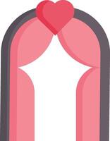 A heart shaped curtain with a pink heart on it vector
