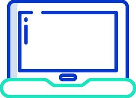 A laptop computer with a screen on top vector