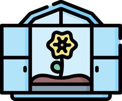 A flower in a greenhouse with a window vector