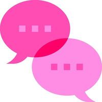 Two pink speech bubbles with a square in the middle vector