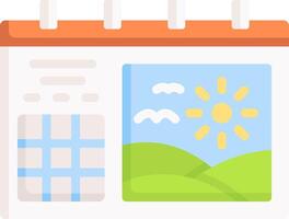 A calendar with a picture of a sunny day vector