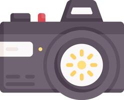 A camera with a yellow light on it vector