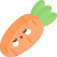 A cartoon carrot with eyes and a green leaf vector