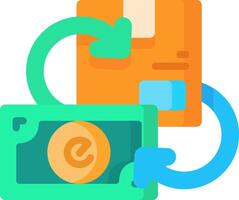 A flat icon of money and a credit card vector