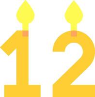 Two candles with the number twelve on them vector
