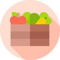 A box with fruit and vegetables in it vector