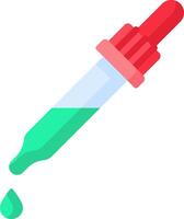 A syringe with green liquid and a red tip vector