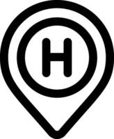 The h logo on a map pin vector