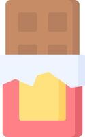 A chocolate bar with a yellow top and pink bottom vector