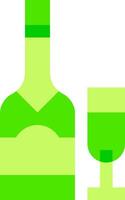 A green bottle and glass with a green label vector
