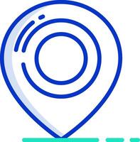 A location marker icon with a blue circle vector