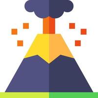 A flat icon of a volcano with smoke coming out of it vector