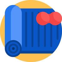 A blue and red air conditioner with a red heart vector