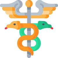 A medical symbol with two snakes on it vector