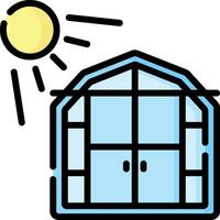 A house with a sun behind it vector