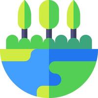 A green earth with trees and a river vector