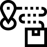 A black and white icon of a map and a key vector