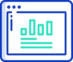 A computer screen with a bar chart on it vector