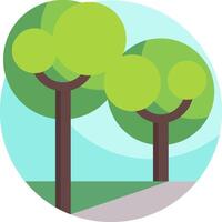 A flat icon of two trees in a park vector
