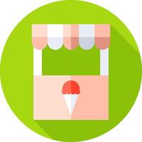 Ice cream stand flat icon vector