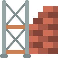 A brick wall and a ladder on a white background vector