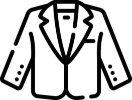A black and white outline of a suit jacket vector