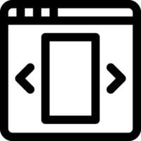A black and white icon of a computer screen vector
