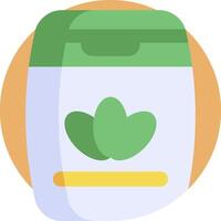 A jar with a green leaf on it vector