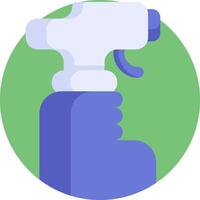 A spray bottle with a hand holding it vector