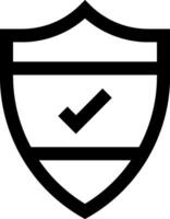 A shield with a tick mark on it vector
