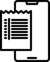 A smartphone with a paper and a note vector