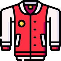 A red jacket with a button on the chest vector