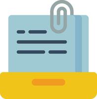 A yellow folder with a paper clip on top vector