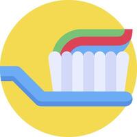 A toothbrush with a colorful toothpaste on it vector