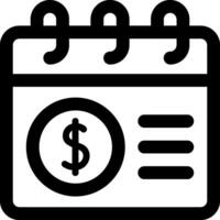 A calendar with a dollar sign on it vector