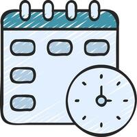 Calendar and clock icon illustration design vector