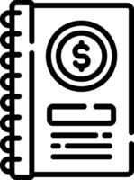 A notebook with a dollar sign on it vector
