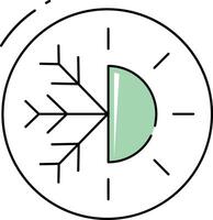 A snowflake icon with a clock in the center vector