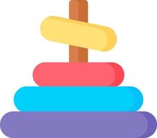 A stack of colorful blocks with a wooden stick vector