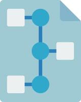 A blue and white icon with a blue line connecting two squares vector