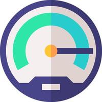 A flat icon of a speedometer vector