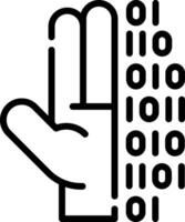 A binary hand with a binary code on it vector