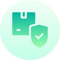 A green and blue icon with a check mark and a wallet vector